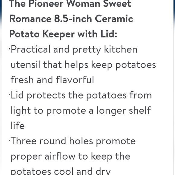 ❤️ New Pioneer Woman Sweet Romance Gingham Potatoe, Onion & Garlic Keepe… - Picture 3 of 8